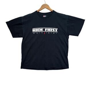 Specialized Cycling Bike Tee Ride First Work Later Race Black T-Shirt Men's L